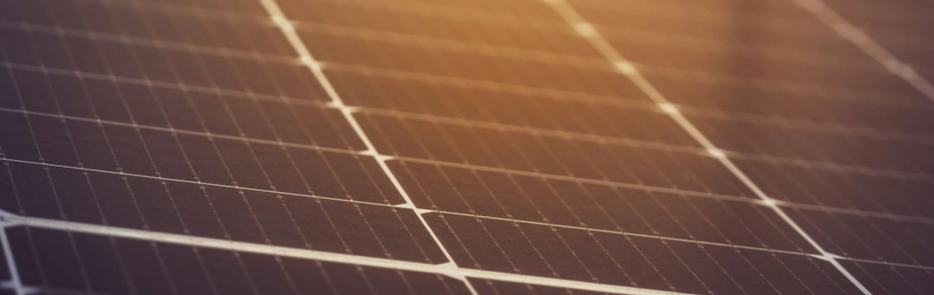 Detalle de células fotovoltaicas de panel solar con reflejo de luz solar al atardecer
